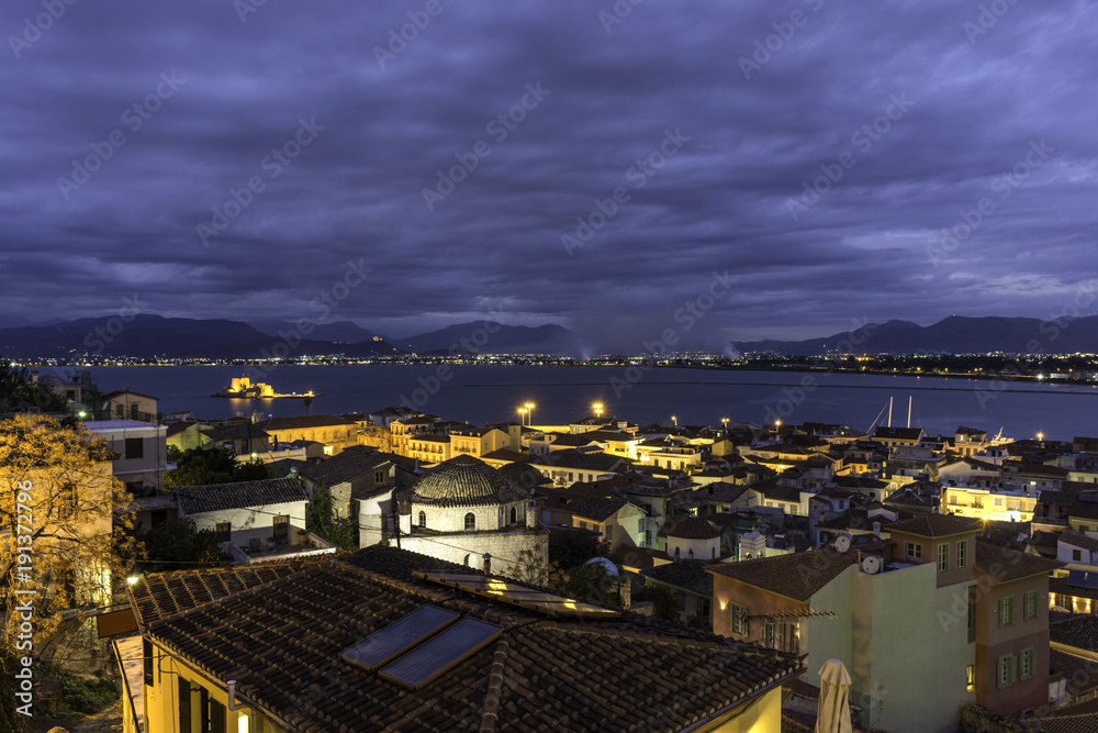Naklejka premium Nafplio city from above