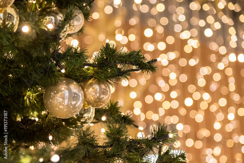 Christmas lights, tree and star
