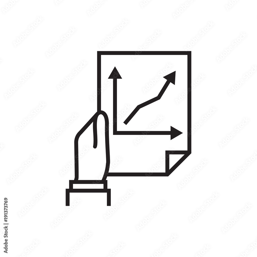 Document with business charts hold in hand businessman. Vector illustration flat line design. Isolated on background. Paperwork concept. Data analysis, project management. Analyze graph. Document with business charts hold in hand businessman. Vector illustration flat line design. Isolated on background. Paperwork concept. Data analysis, project management. Analyze graph.