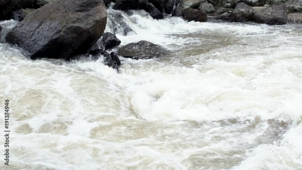 Water flowing through waterfall. Slow motion shot. White water in thailand. Water flowing through waterfall. Slow motion shot. White water in thailand.