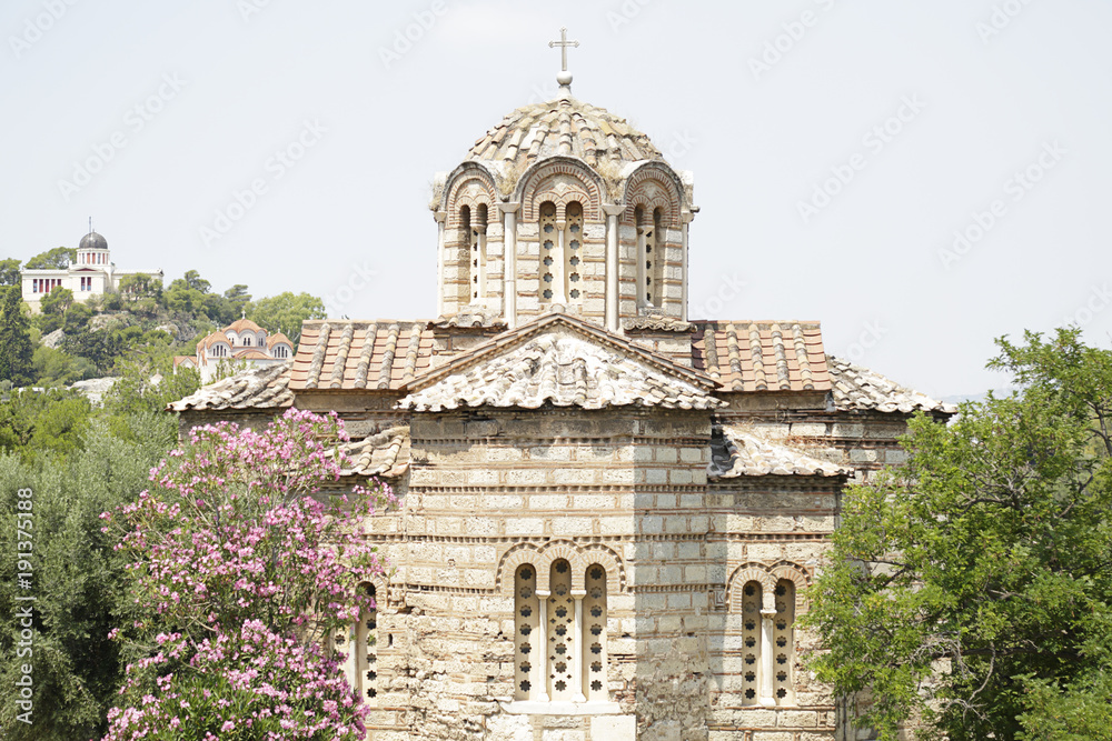 Byzantine church (Holy Apostles of Solakis) located in Ancient Agora, Athens, Greece