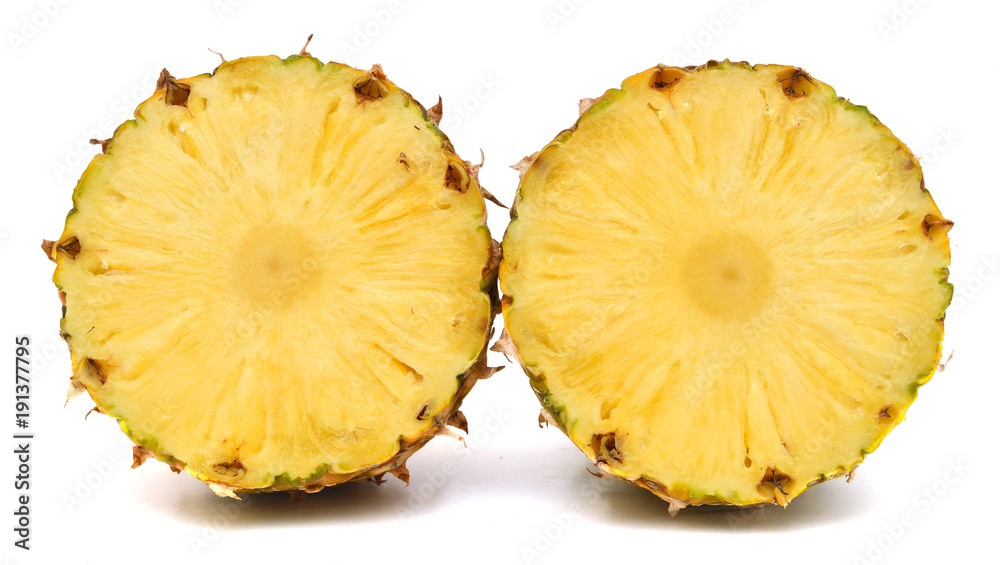 half pineapple on white background half pineapple on white background