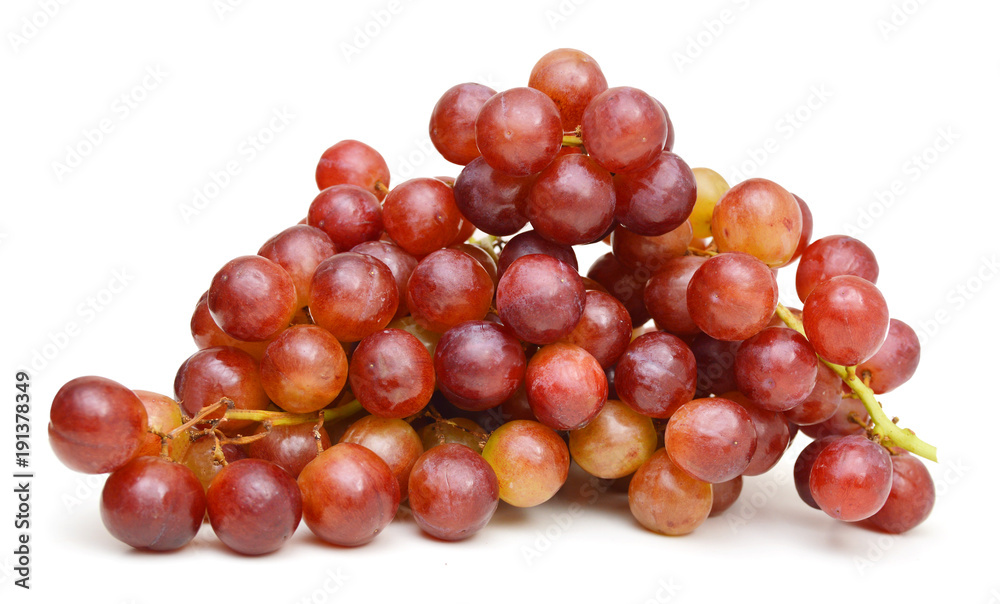Fototapeta premium red grapes over white background