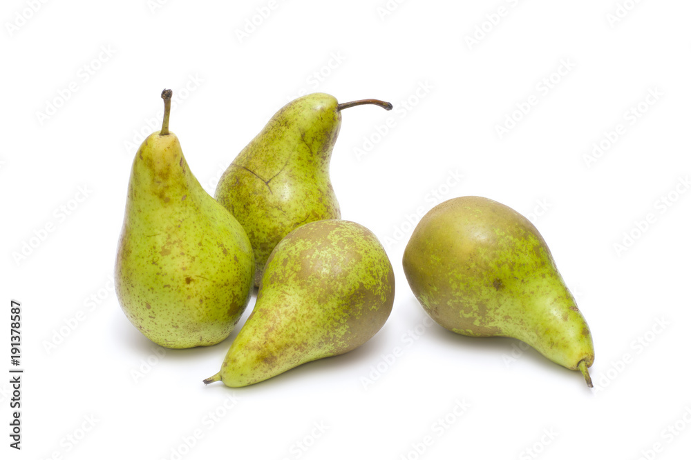 Pears on a white background. Composition of pears on a white background. Pears on a white background. Composition of pears on a white background.
