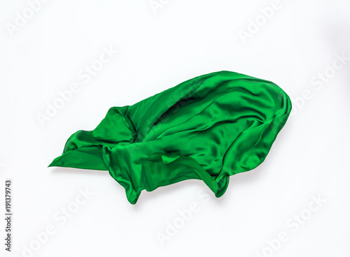 abstract green fabric in motion