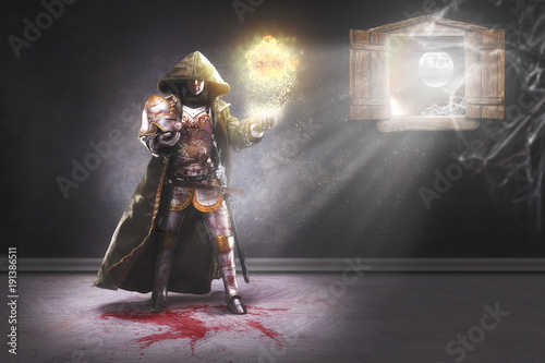 Warlock conjuring a fireball
