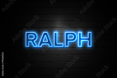 Vászonkép Ralph neon Sign on brickwall