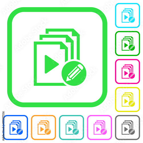 Edit playlist vivid colored flat icons