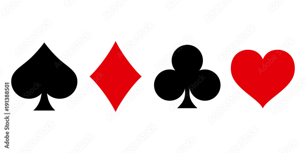 Suit deck of playing cards on white background. Vector illustration.