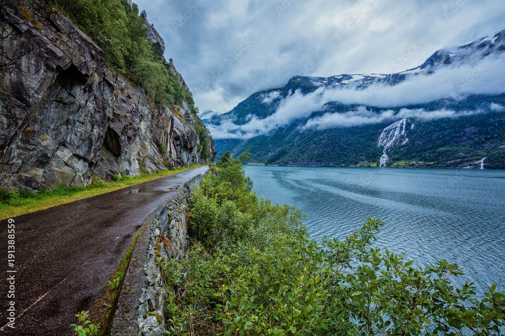 Norway landscape. Fjord.