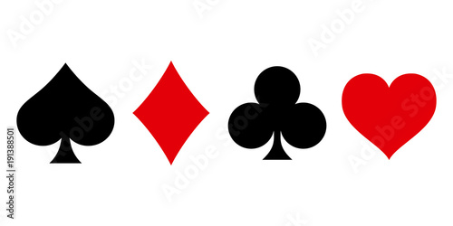 Billede på lærred Suit deck of playing cards on white background