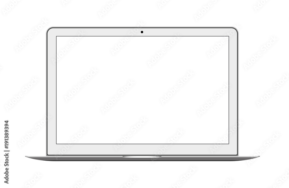 Laptop in a flat vector style - obrazy, fototapety, plakaty 