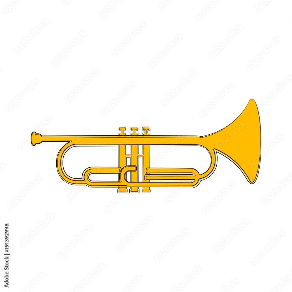 Fototapeta premium Isolated cornet sketch. Musical instrument