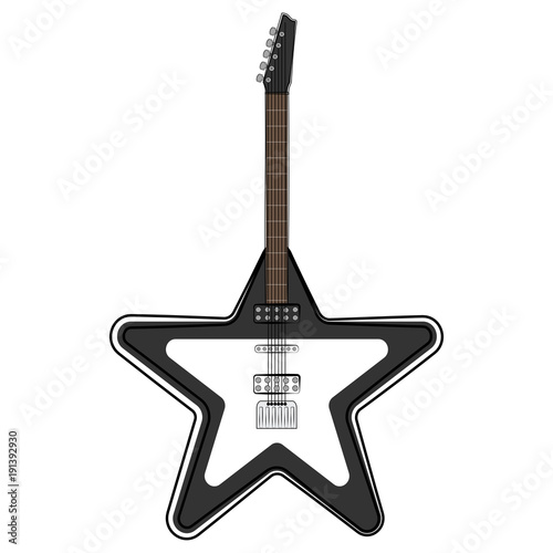 Star shaped electric guitar. Musical instrument