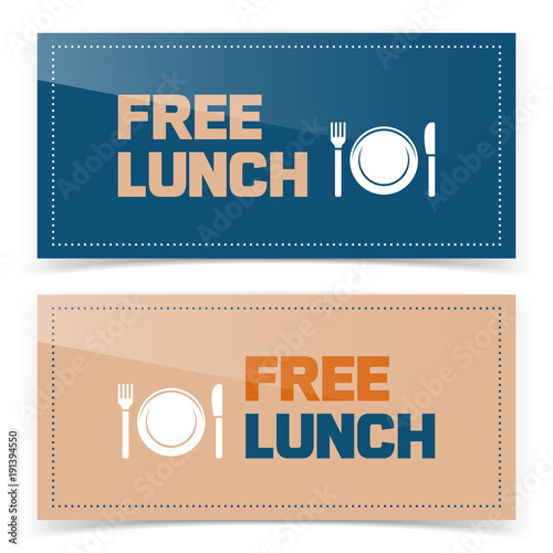 Banner or ticket design with free lunch icon