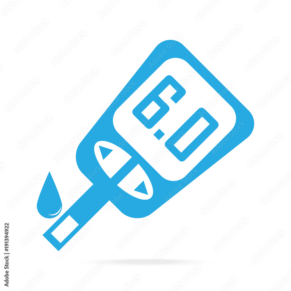 Diabetes icon, blood drop to glucose test. Medical sign Diabetes icon, blood drop to glucose test. Medical sign