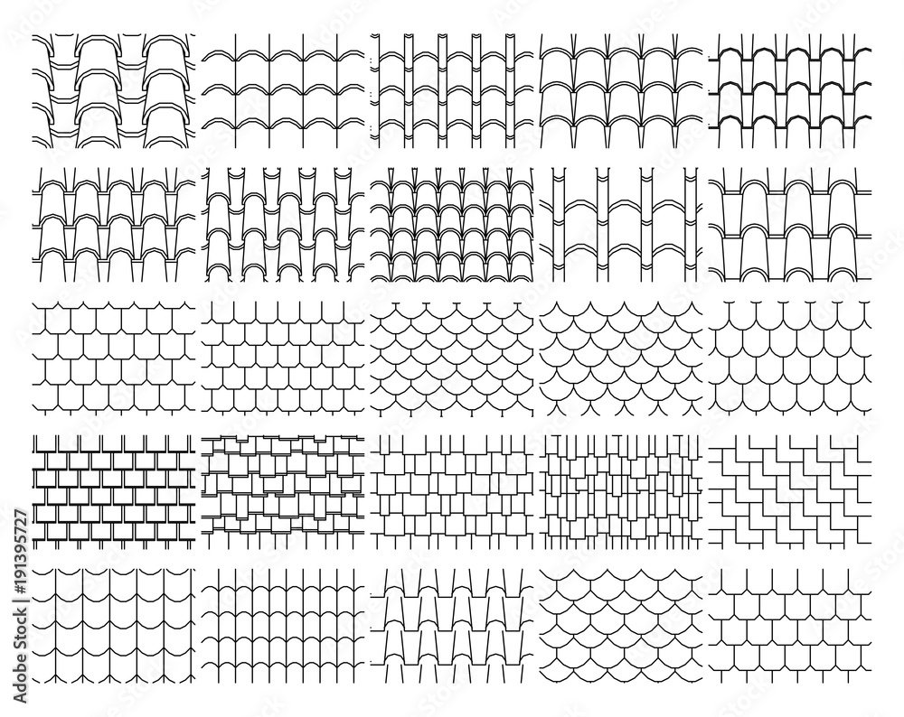 Vector Roof Tile Pattern Collection – Architectural Roofing Designs