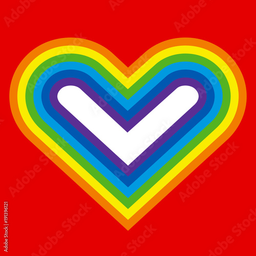 Rainbow heart silhouette