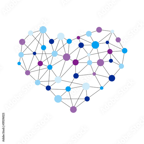 Heart shape created from lines and dots