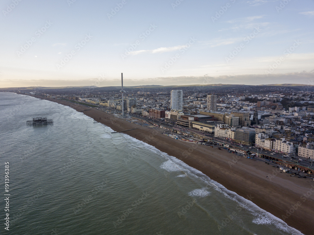 Brighton England Beach Winter Aerial