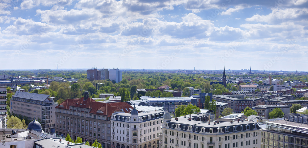 Naklejka premium Leipzig Panorama von oben Aussicht