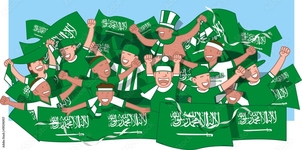 Fototapeta premium Soccer fans cheering