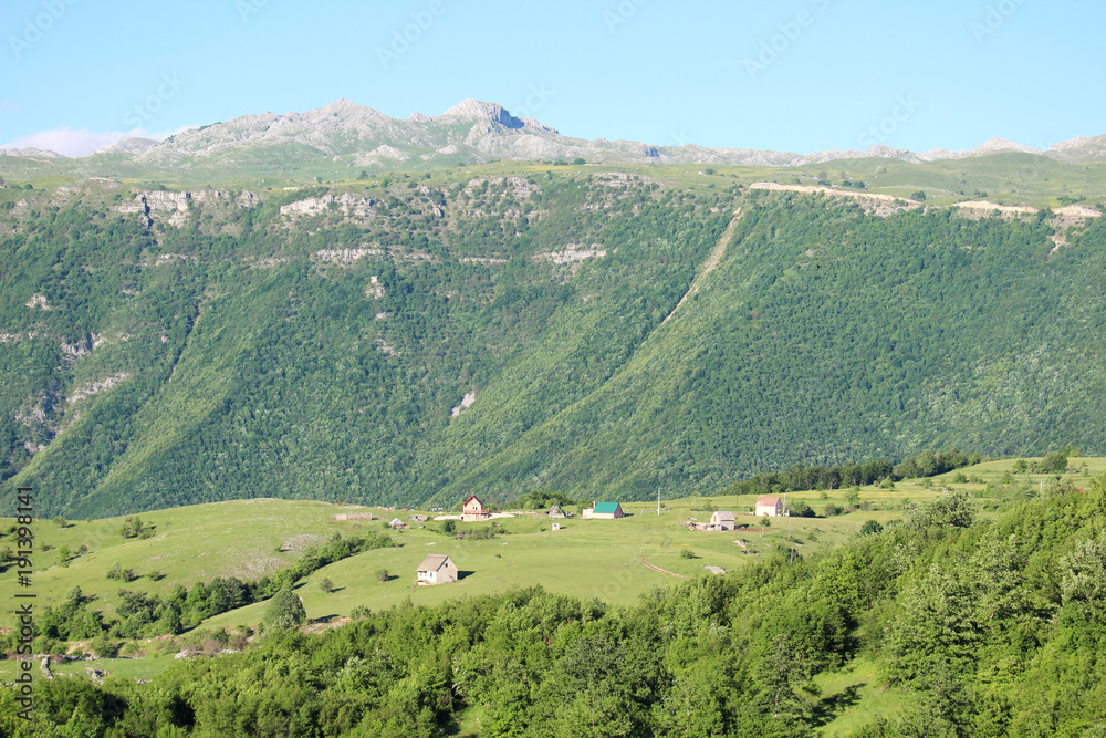 Mountain landscapes in terrain of Pluzine, Montenegro