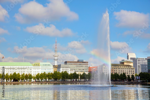 Obraz na płótnie Hamburg cityscape overview w salonie