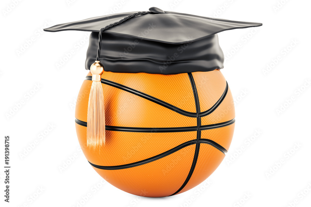 Obraz premium Basketball, sport education concept. 3D rendering