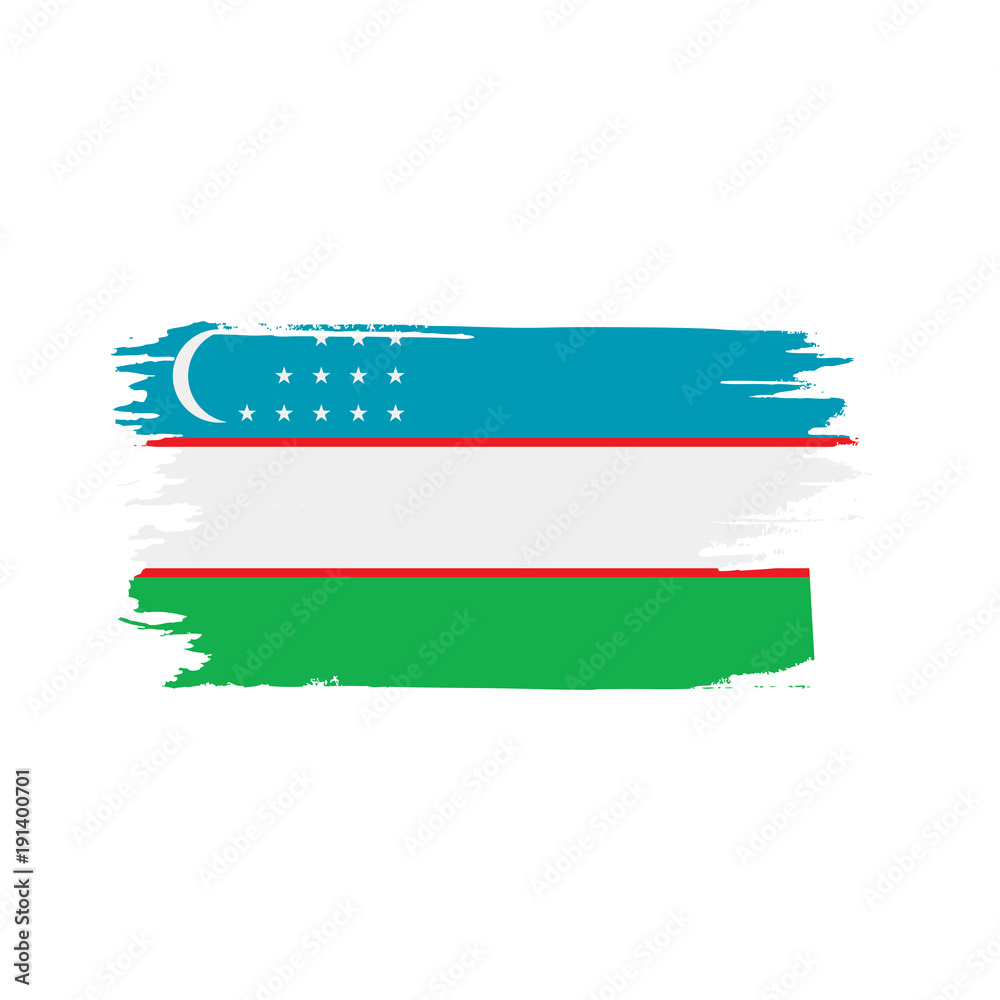 Fototapeta premium Uzbekistan flag, vector illustration
