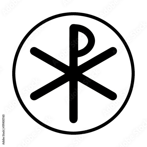 Black Chi-rho symbol photo