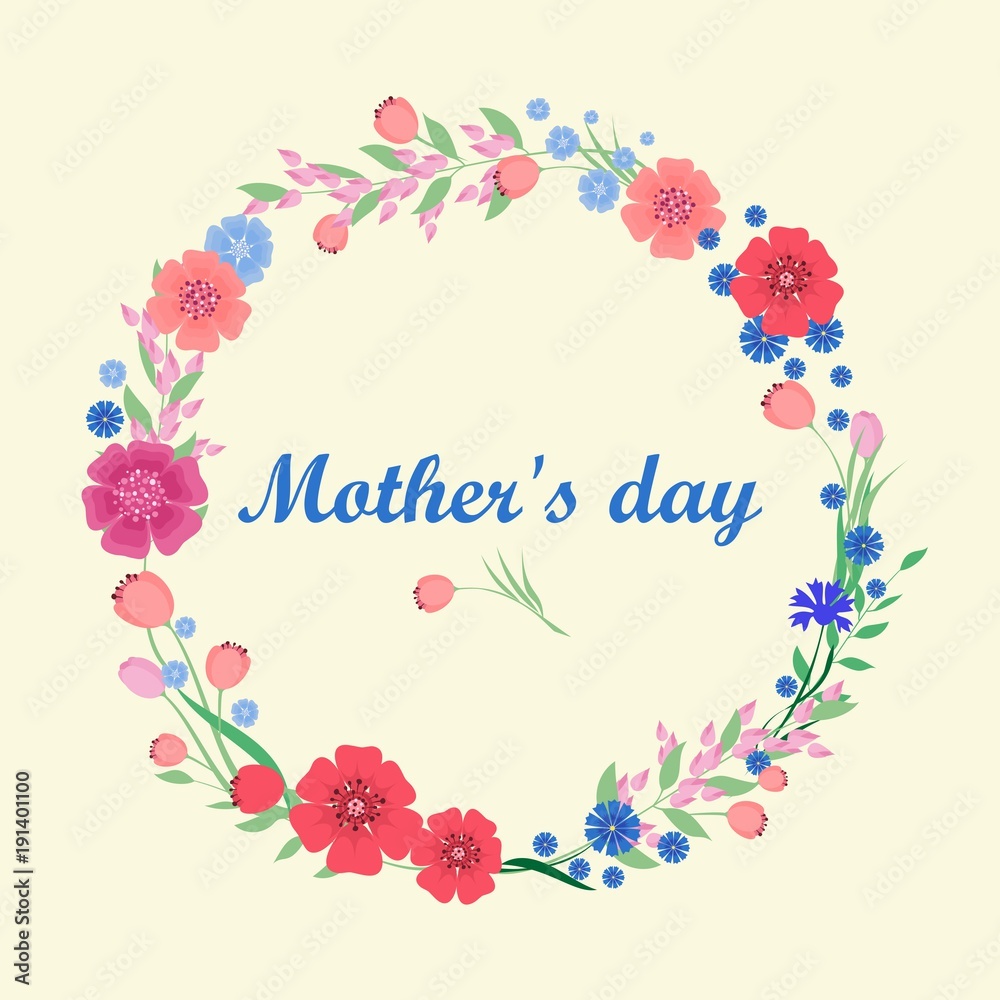 Mothers Day greeting card. vector illustration.