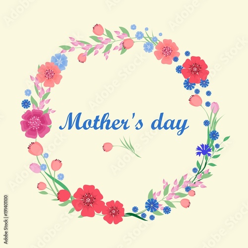 Wallpaper Mural Mothers Day greeting card. vector illustration. Torontodigital.ca