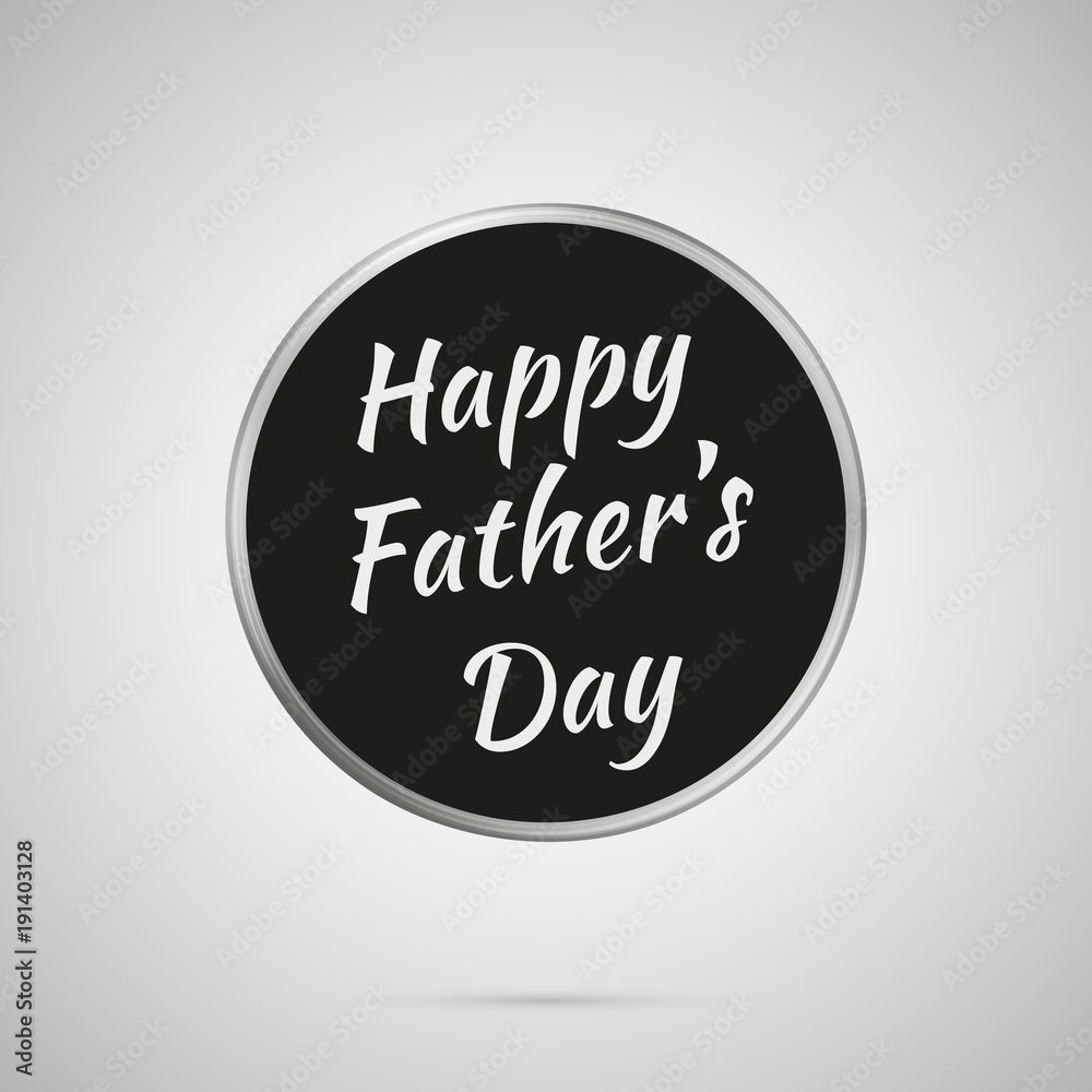 Happy Fathers Day Lettering On Black Template