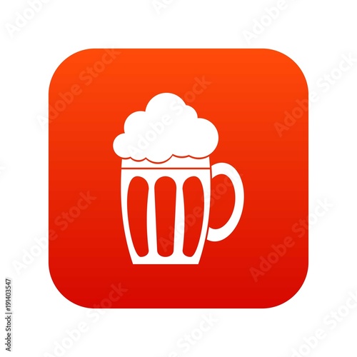 Beer icon digital red
