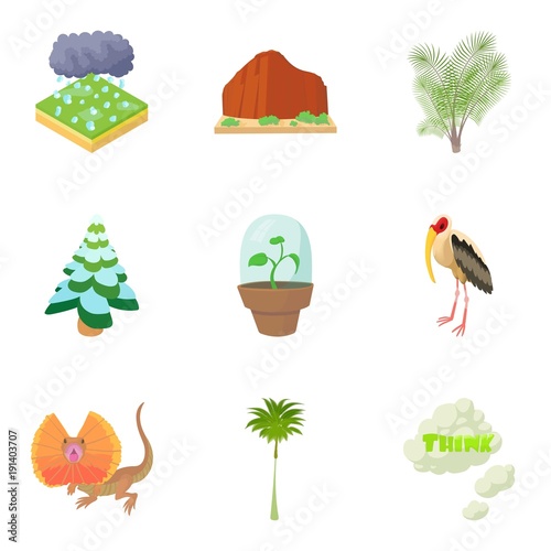 Original icons set, cartoon style
