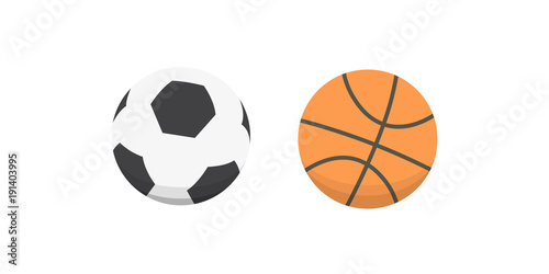 Vector cartoon colorful ball set. sport balls icons isolated