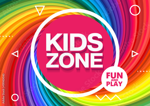 Kids Zone. Children Playground. Playground School. Fun and play. Vector