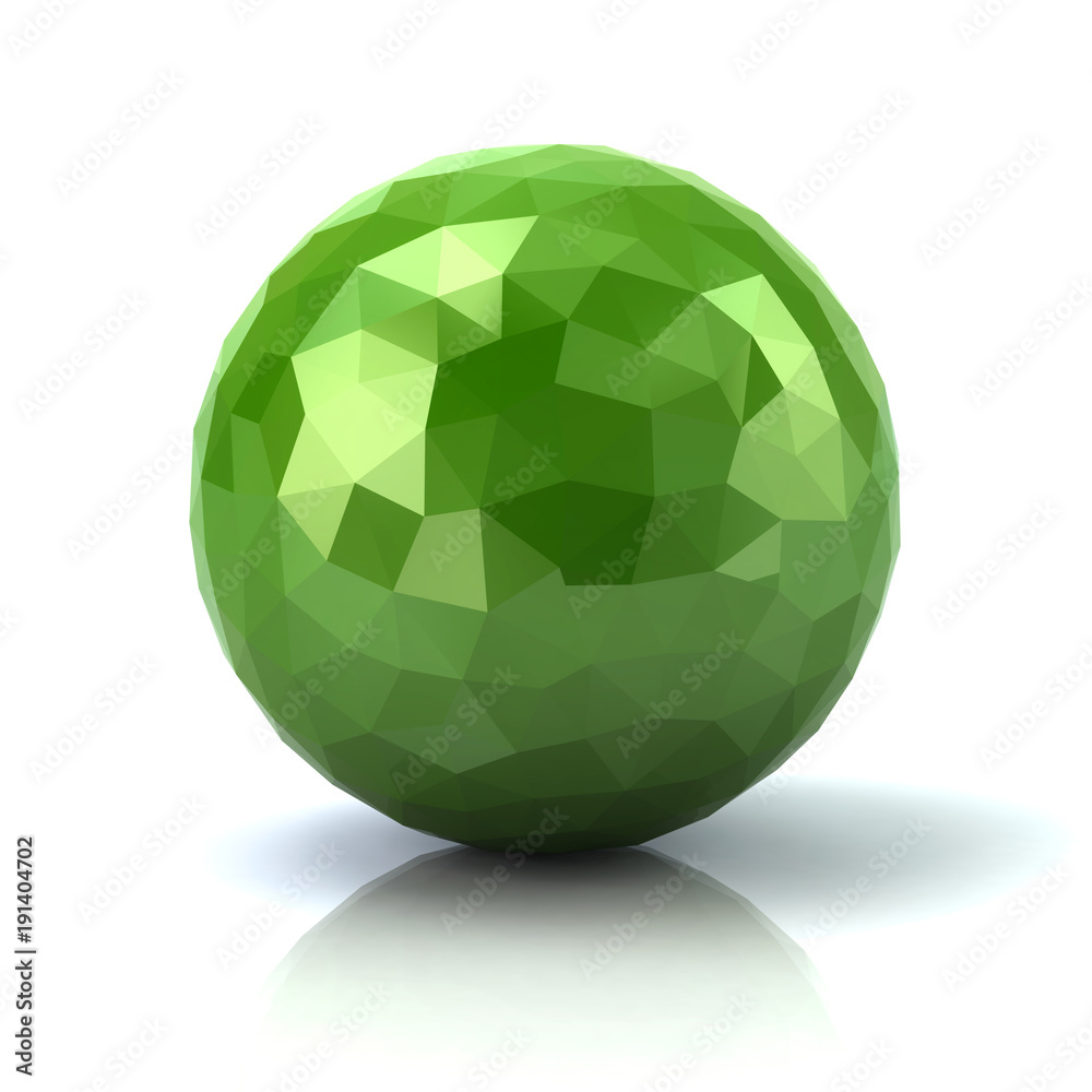 Green low poly abstract 3d sphere Green low poly abstract 3d sphere