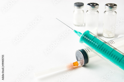 Medical Syringes, medicine bottles