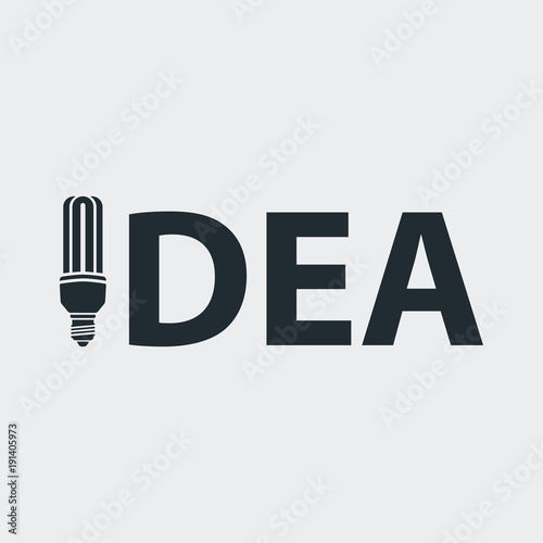 Logotipo IDEA con bombilla bajo consumo en fondo gris