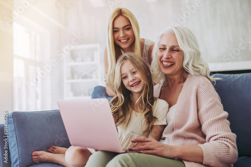 Daughter, mother and grandmother at home