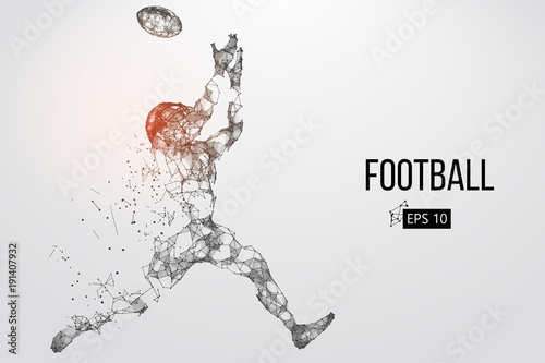 Silhouette of a football player. Vector illustration