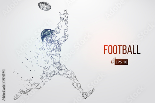 Silhouette of a football player. Vector illustration