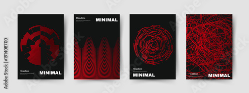 Red and Black Background. Abstract shapes with gradients. Trendy design. Eps10 vector.