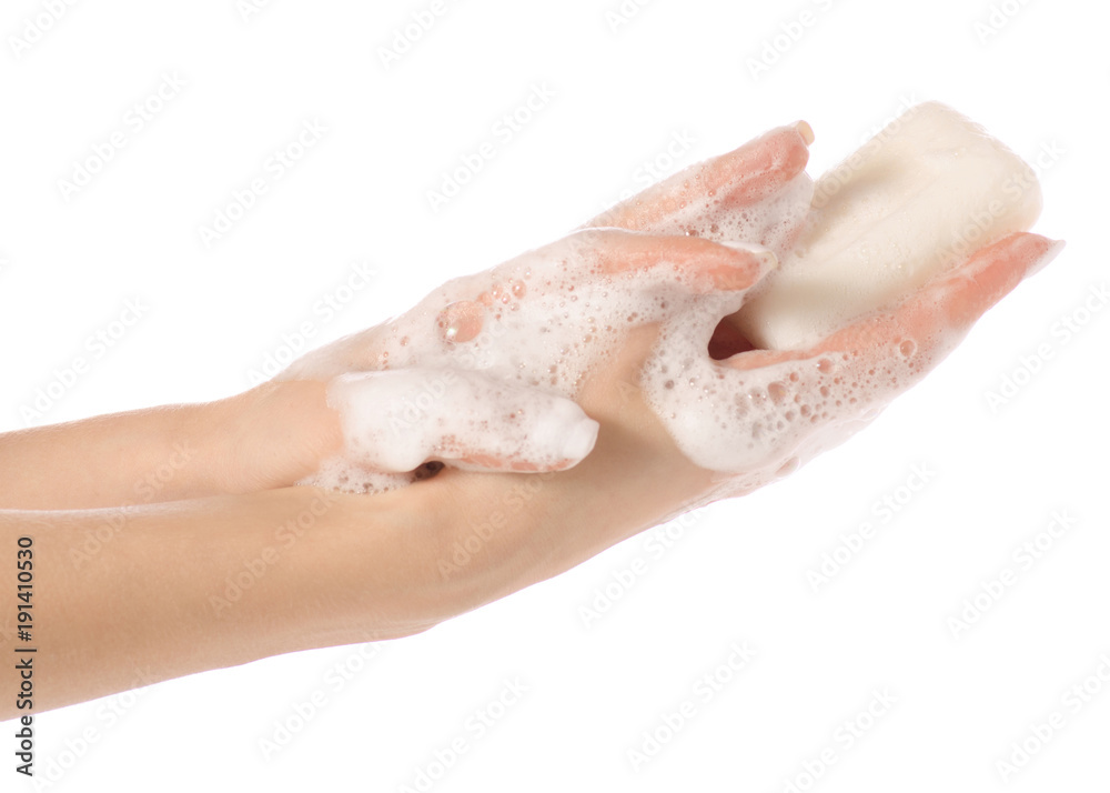 Soap in a soapy hand care natural