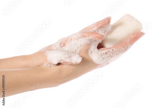 Soap in a soapy hand care natural