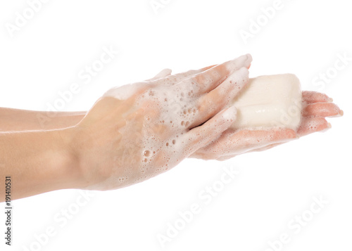 Soap in a soapy hand care natural