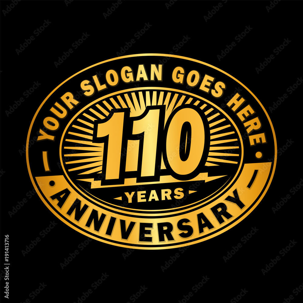 110 years anniversary design template. Vector and illustration. 110th logo. 