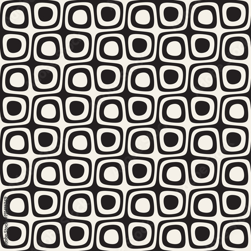 Monochrome wavy lines design. Vector geometric seamless pattern